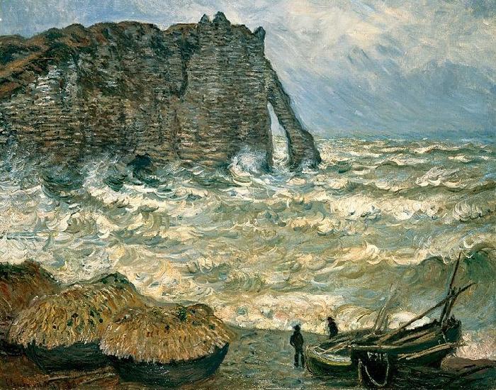 Claude Monet Stormy Sea in etretat oil painting image